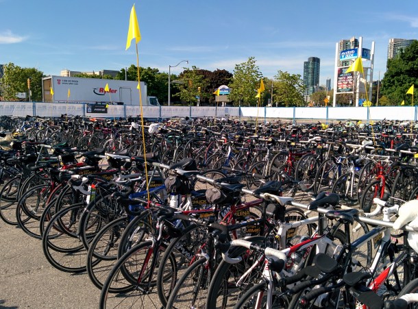 Other bikes at the drop-off zone