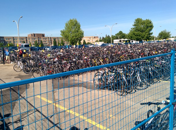 Bike parking at the end of Day 1
