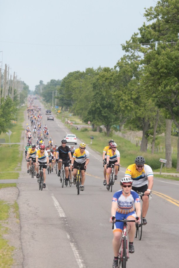 Lots of people have asked me if roads were closed off for riders. Only a portion of the road was completely closed at the beginning of Day 1. For the majority of Day 1 and all of Day 2, roads were not closed off. But there would always be a steady stream of enough people to occupy one lane on the road. Drivers were very respectable and we also had police officers helping out at intersections helping to control traffic.